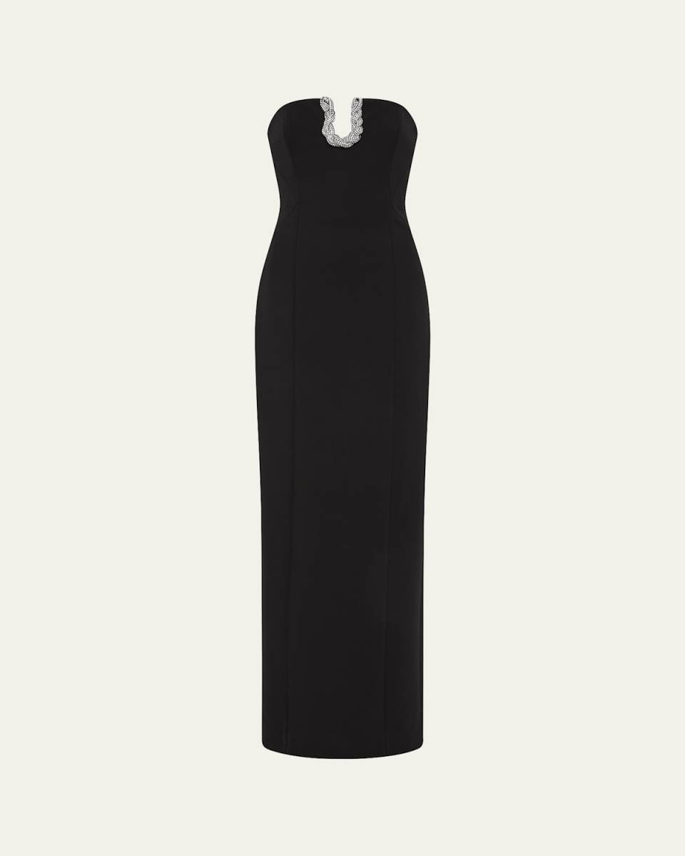 Atticus Crystal Strapless Column Gown